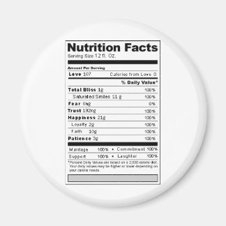 Hochzeit oder Jubiläum Süßes Funny Nutrition Label Magnet