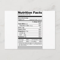 Hochzeit oder Jubiläum Süßes Funny Nutrition Label