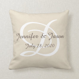 Hochzeit- oder Jubiläumskissen mit Monogramm Kissen