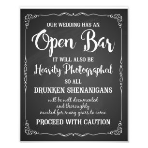 Hochzeit oder Party auf einem offenen Bar Fotodruck
