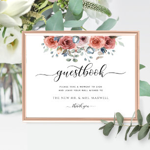 Hochzeit oder Sonstiges, Glückliche Blumen, Gästeb Poster