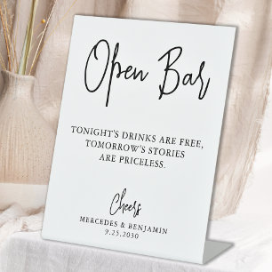 Hochzeit Offene Bar Moderne Kalligrafie Personalis Sockelschild