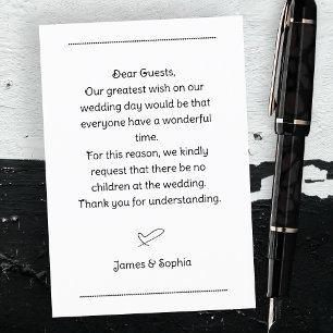 Hochzeit Ohne Kinder Bitte Karte