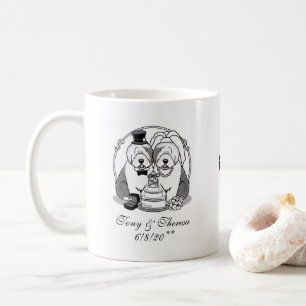 Hochzeit Old English Sheepdogs Bride Groom Gray 1 Kaffeetasse