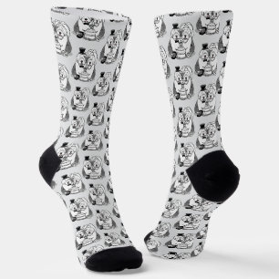 Hochzeit Old English Sheepdogs Bride Groom Gray 1 Socken