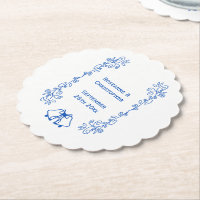 Hochzeit Papier Untersetzer Blaue Saphir Glocken