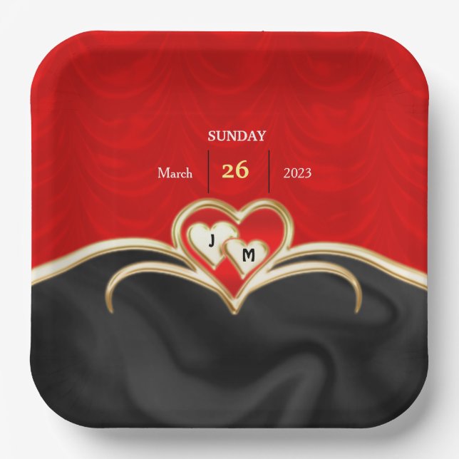 Hochzeit Pappteller (Vorderseite)