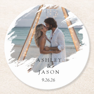 Hochzeit personalisieren runder pappuntersetzer