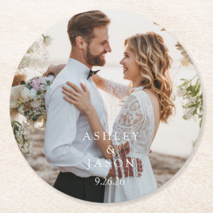 Hochzeit personalisieren  runder pappuntersetzer
