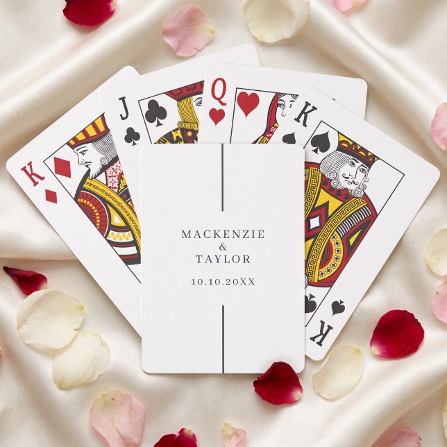 Hochzeit Personalisierter Name und Datum Spielkarten (Wedding Day Newly Wed Personalized Names and Date Playing Cards by Ricaso. Wedding reception favors)