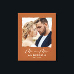 Hochzeit personalisiertes modernes Foto Mr. and Mr Leinwanddruck<br><div class="desc">Moderne,  schlichte Ränder bordeauxfarbene Foto Mr. und Merswedding personalisiert in Geschenk etabliert.</div>