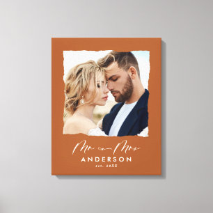 Hochzeit personalisiertes modernes Foto Mr. and Mr Leinwanddruck