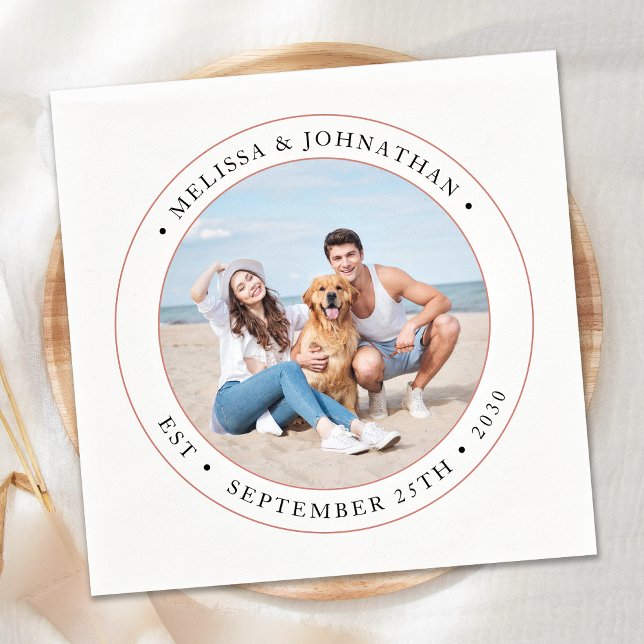 Hochzeit Personalisiertes modernes Foto Serviette (Von Creator hochgeladen)