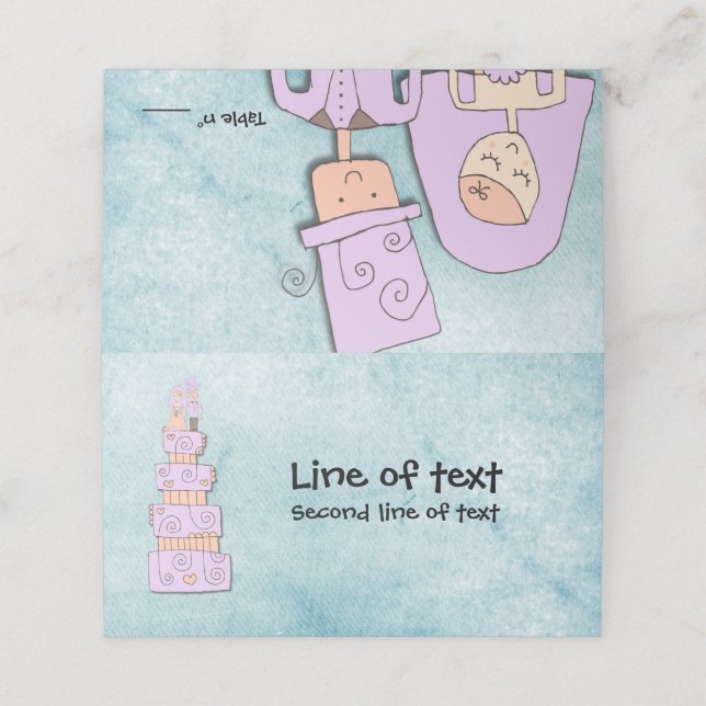 Hochzeit Platzkarte (Außenseite Aufgefaltet)