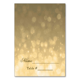 Hochzeit Platzkarte Gold Bokeh Lights Tischnummer