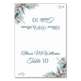 Hochzeit Platzkarte-Tropical Dream-Fish Icon- Tischnummer