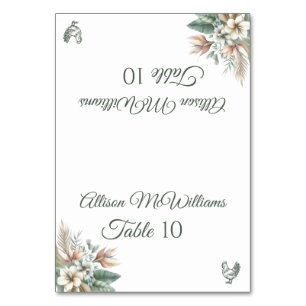 Hochzeit Platzkarte-Tropical Elegance-Poultry- Tischnummer