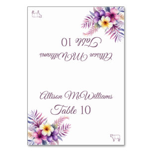 Hochzeit Platzkarte-Wasserfarbeninsel Romance-Meat Tischnummer