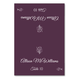 Hochzeit Platzkarte-Wildblume Elegance Fish Icon- Tischnummer