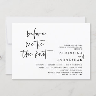 Hochzeit Probe Abendessen, bevor wir den Knoten Kr Einladung