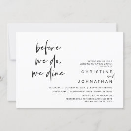 Hochzeit Probe Abendessen, bevor wir essen Einladung