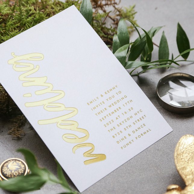 Hochzeit REAL GOLD Foil ultra moderne Einladung (Von Creator hochgeladen)