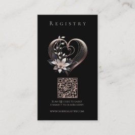 Hochzeit Registry-Modern Pink Heart mit Blume Visitenkarte