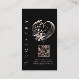 Hochzeit Registry-Modern Pink Heart mit Blume Visitenkarte
