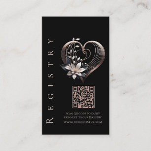 Hochzeit Registry-Modern Pink Heart mit Blume Visitenkarte