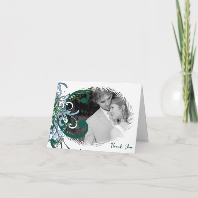 Hochzeit Rette Ihr Foto Dankeskarte (Vorderseite)