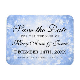 Hochzeit retten das Datum Blue Winter Wonderland Magnet