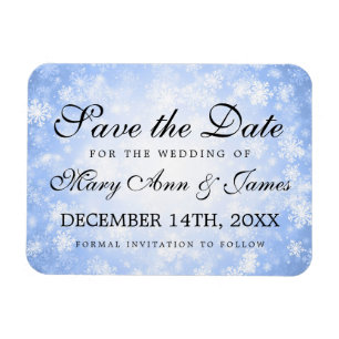 Hochzeit retten das Datum Blue Winter Wonderland Magnet