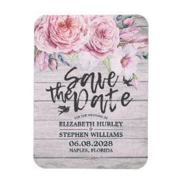 Hochzeit retten das Datum Elegant florales rustika Magnet