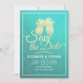 Hochzeit retten das Datum Moderne Gold Ananas Save The Date