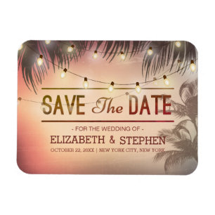 Hochzeit retten das Datum Sommer Beach Palm Tree L Magnet