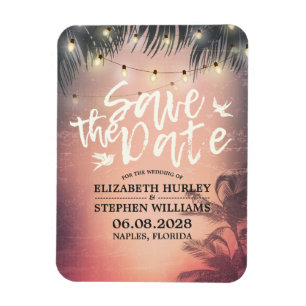 Hochzeit retten das Datum Sommer Beach Palm Tree L Magnet