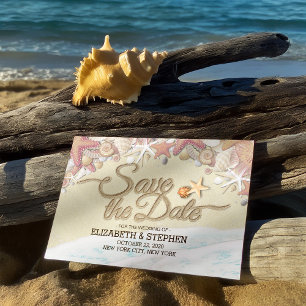 Hochzeit retten Sommersommer Sandstrand Starfish Save The Date