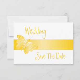 Hochzeit rettet das Datum der gelben Schmetterling Save The Date