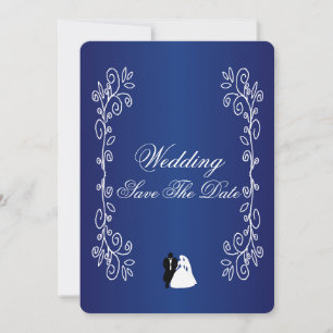 Hochzeit rettet das Datum der Royal Blue Bride Gro Save The Date