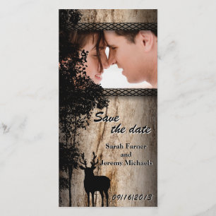 Hochzeit Rettet das Datum Foto Karte Rustikale Lan