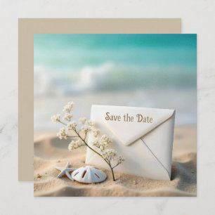 Hochzeit rettet das Datum in Beach Sand Save The Date