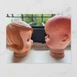 Hochzeit Rettet das Datum Postkarte Retro Puppen e