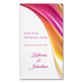 Hochzeit Rettete unser Datum - Modernrosa Gelb- Magnetische Visitenkarte