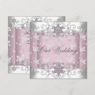 Hochzeit Rosa Silber Weiße Diamant Juwel Spitze Einladung