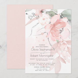 Hochzeit   Rosa Waldland Wilde Rose Einladung