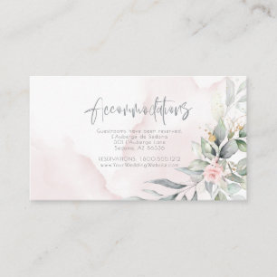 Hochzeit   Rosa Wasserfarben, Blüten und Folies Begleitkarte