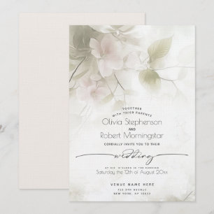 HOCHZEIT  Rosafarben Pfirsichbaum Blüten Einladung