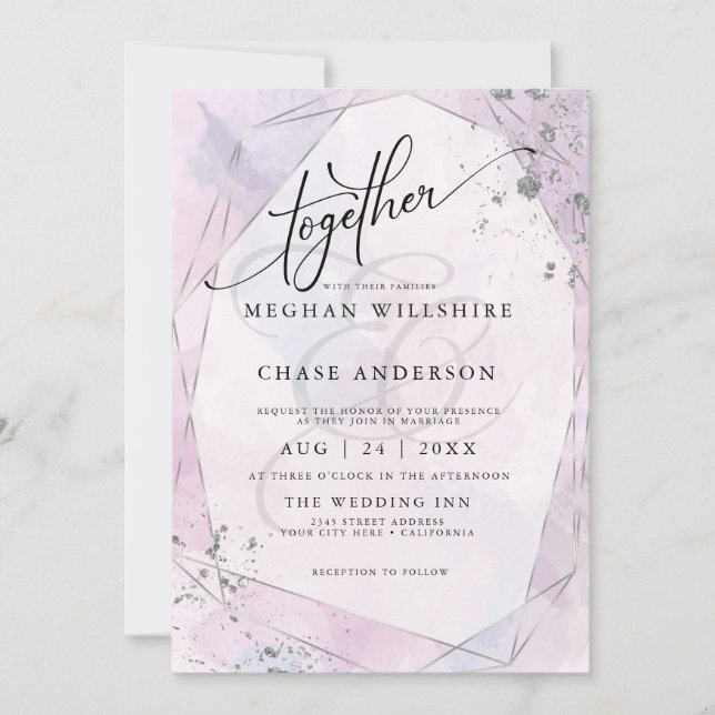 HOCHZEIT | Rose Pink und Lilac Silver Jaspé (Vorderseite)