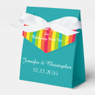 Hochzeit, Rot-Orange-Gelb-Türkis Blau Grün Geschenkschachtel