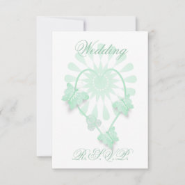 Hochzeit RSVP Card Peppermint Butterflies Herz